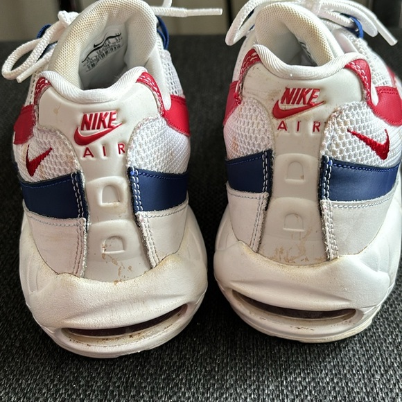 Nike Air Max 95 White Deep Royal Blue Gym Red - Picture 10 of 12